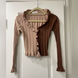 Two toned ribbed top